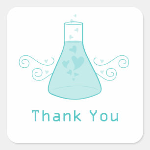 Aqua Sweet Chemistry Thank You Stickers