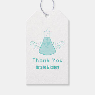 Aqua Sweet Chemistry Wedding Gift Tags