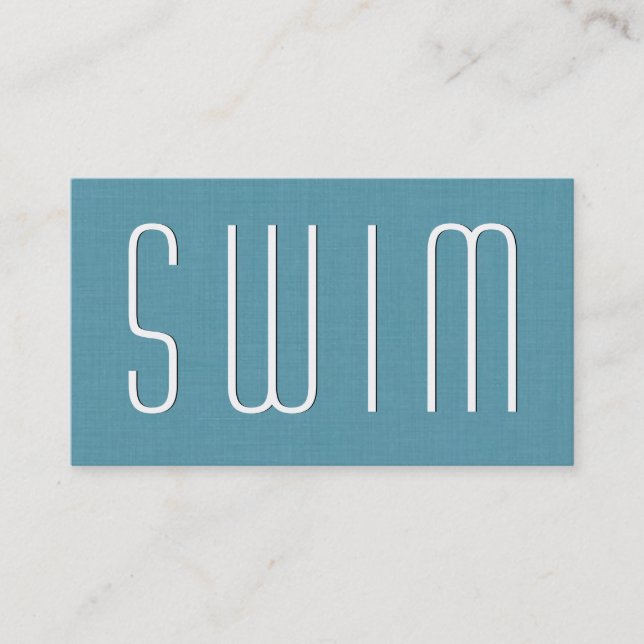 Aqua SWIMMING COACH Simple Style V35 Business Card (Front)