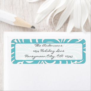Aqua Swirl Address Label