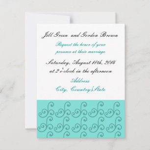 Aqua Swirl Wedding Invitation