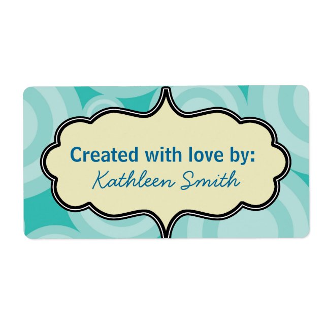 Aqua Swirlies Recipe/Goodies Label (Front)