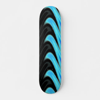 Aqua Swirls on Black Background Skateboard