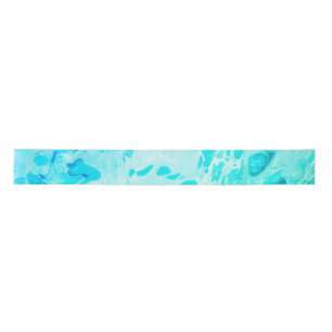 Aqua Swirls Shades of Blue Green Satin Ribbon