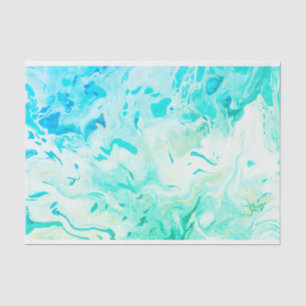 Aqua Swirls Shades of Blue Green Tissue Paper