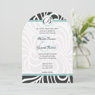 Aqua Swirls Wedding Invitation