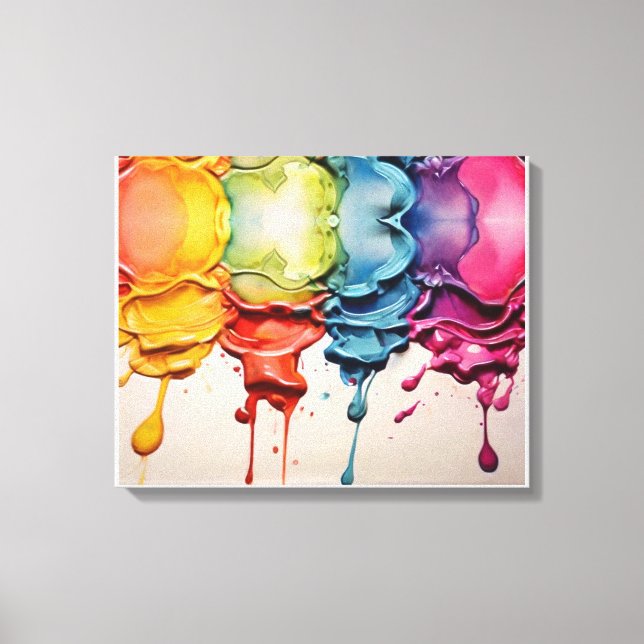 Aqua Symphony: Ethereal Watercolor Painting Canvas Print (Front)