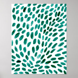 Aqua Teal Abstract Pattern Trendy Poster