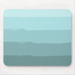 Aqua Teal Abstract Stripes Mouse Mat