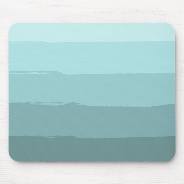 Aqua Teal Abstract Stripes Mouse Mat (Front)