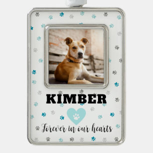 Aqua Teal Blue Personalised Pet Memorial Ornament