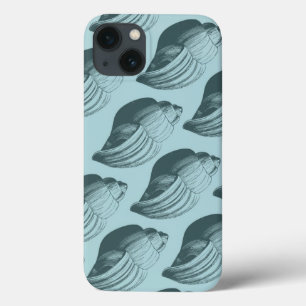 Aqua Teal Blue Sea Shells iPhone 13 Case