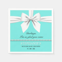 Aqua Teal Elegant Fancy Tiffany Baby Shower