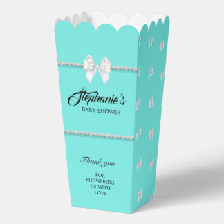 Aqua Teal Elegant Tiffany Theme Baby Shower Favour Box