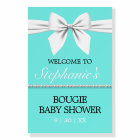 Aqua Teal Glam Tiffany Theme Baby Shower Welcome