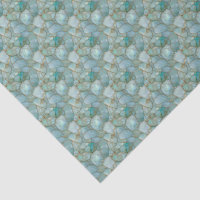 Aqua Teal Gold Mosaic Sea Glass Small Scale