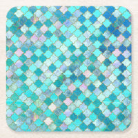 Aqua Teal Gold Oriental Moroccan Tile pattern
