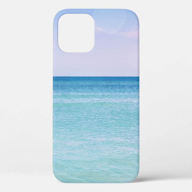 Aqua Teal Lavender Ocean Waves Tropical Beach Case-Mate iPhone Case (Back)