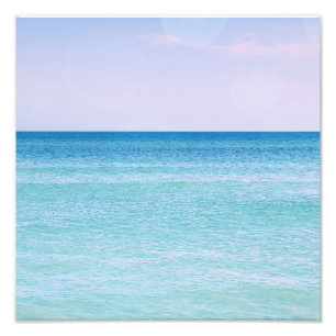 Aqua Teal Lavender Ocean Waves Tropical Beach Photo Print