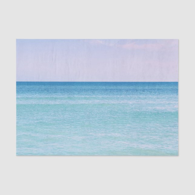 Aqua Teal Lavender Ocean Waves Tropical Beach Tissue Paper (Front)