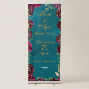 Aqua Teal Merlot Celebration Announcement Sign