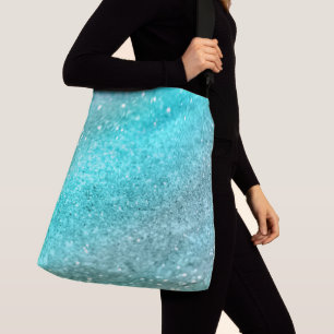 Aqua Teal Ocean Glitter #1 Crossbody Bag