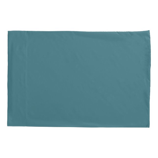 Aqua - Teal - Turquoise - Blue-Green Solid Colour Pillowcase (Back)