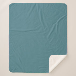 Aqua - Teal - Turquoise - Blue-Green Solid Colour Sherpa Blanket