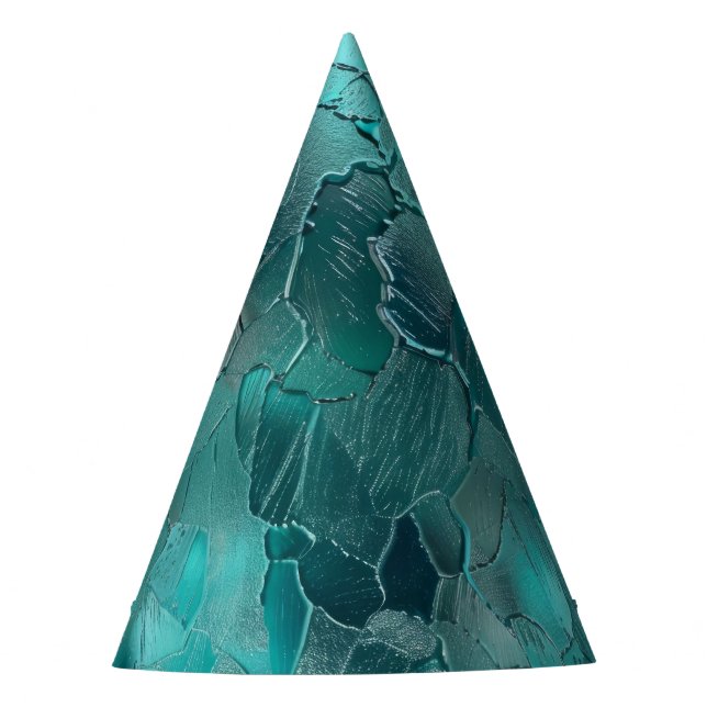 Aqua Teal Turquoise Glam Party Hat (Front)