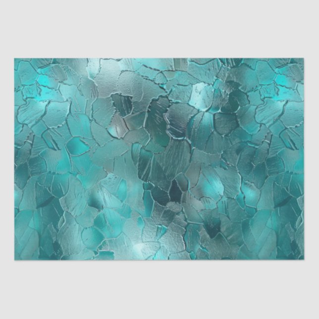 Aqua Teal Turquoise Glam Tissue Paper (Front)