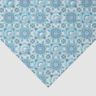 Aqua, Teals, Blues & White Art Deco Coastal Tissue Paper