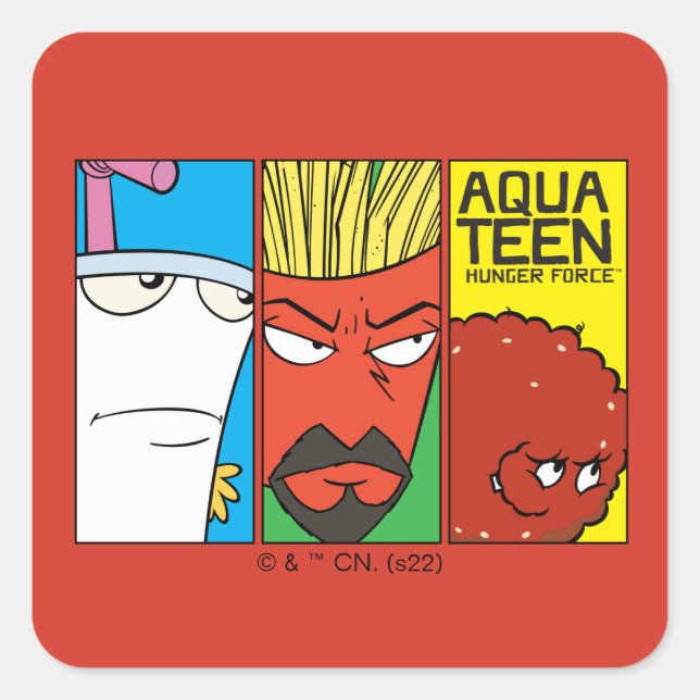 Aqua Teen Hunger Force Character Panel Graphic Square Sticker (Front)