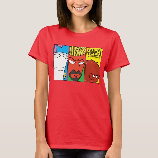 Aqua Teen Hunger Force Character Panel Graphic T-Shirt (Front)