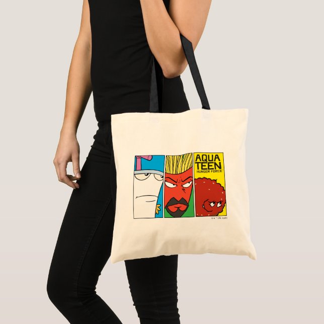 Aqua Teen Hunger Force Character Panel Graphic Tote Bag (Front (Product))