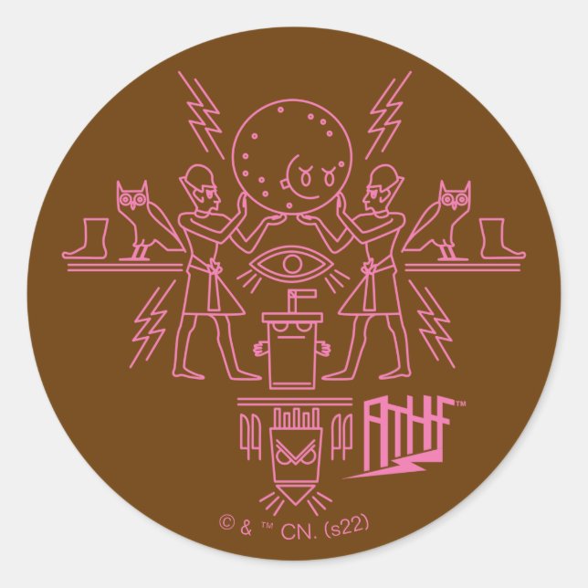 Aqua Teen Hunger Force Hieroglyphics Classic Round Sticker (Front)