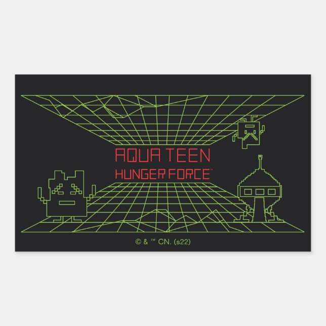 Aqua Teen Hunger Force Mooninites Game Logo Rectangular Sticker (Front)