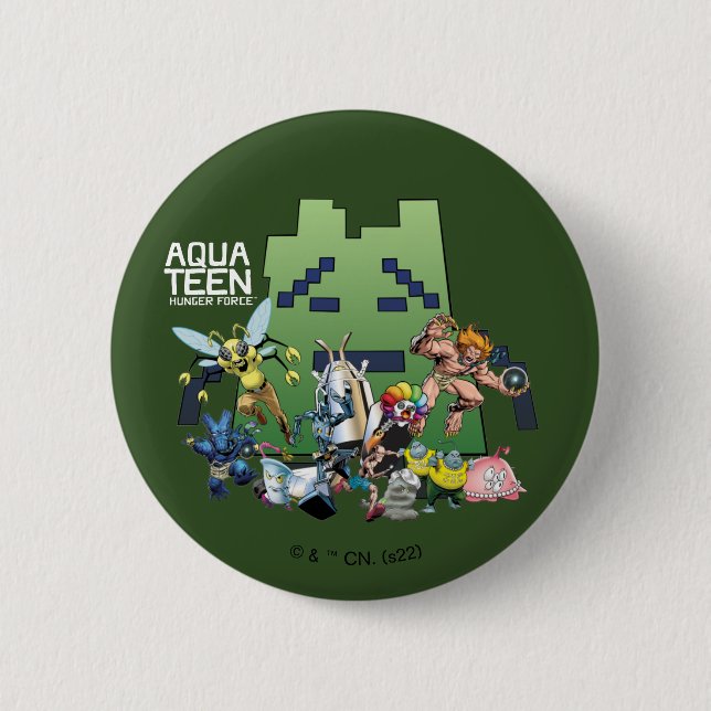 Aqua Teen Hunger Force Villains 6 Cm Round Badge (Front)
