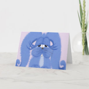 Aqua the bunny with sleepy eyes Easter card