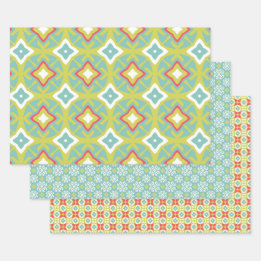 Aqua Tiki Vibe Set of Wrapping Paper