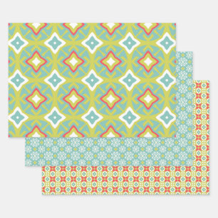 Aqua Tiki Vibe Set of Wrapping Paper