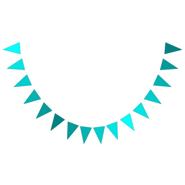 Aqua to Teal Gradient -Tropical Ocean Theme Party Bunting (All)