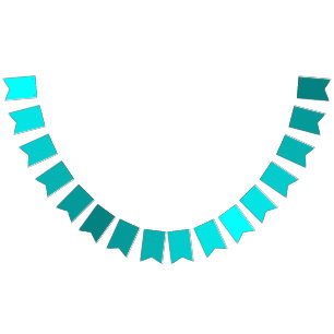 Aqua to Teal Gradient -Tropical Ocean Theme Party Bunting