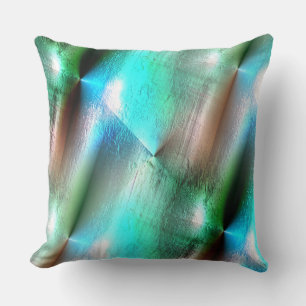 Aqua to wooded texture with digital rough and line cushion