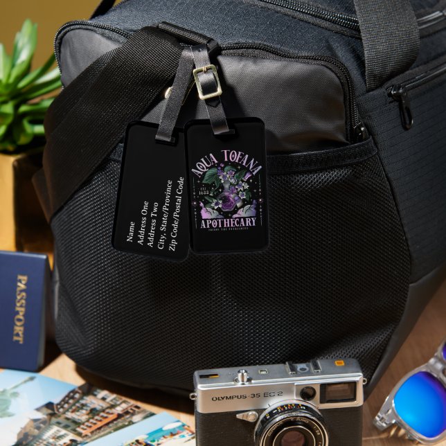 Aqua Tofana Luggage Tag (Front & Back)