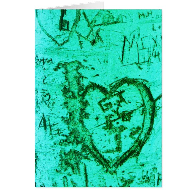 Aqua Tree Trunk Graffiti Heart (Front)