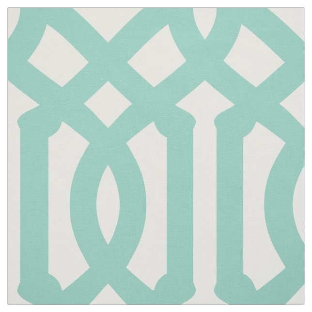 Aqua Trellis Large Scale Fabric (Swatch)