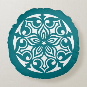 Aqua TRIBAL CIRCLE OF LIFE Throw Pillow