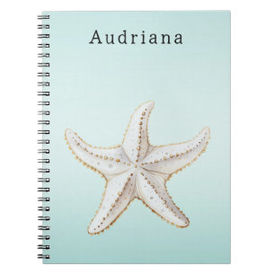 Aqua Tropical Palm Tree Personalised Name Notebook