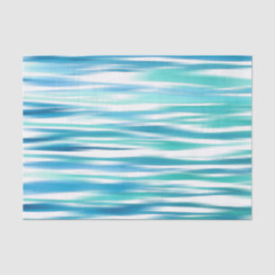 Aqua Turquoise Abstract Stripes Tissue Paper
