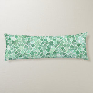 Aqua Turquoise Cobbled Patchwork Terrazo Pattern Body Cushion